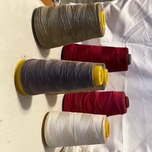 Set of 6. Jumbo spools of all cotton thread. Perfect for tailors , designers or